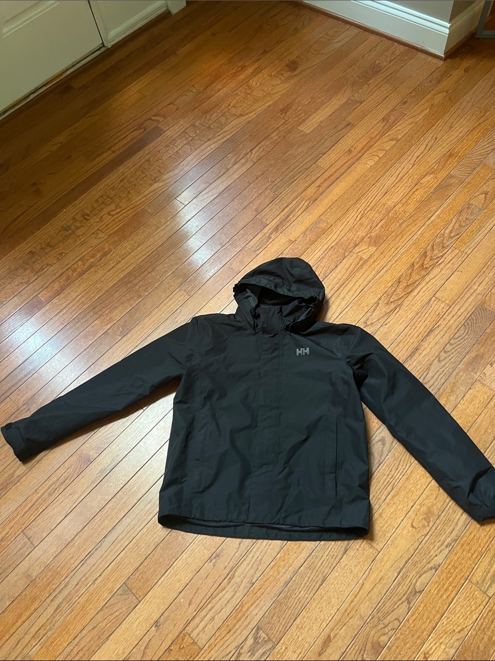 Helly Hansen Kids Black Hooded Rain Jacket